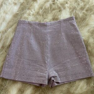 Lavender rhinestone shorts